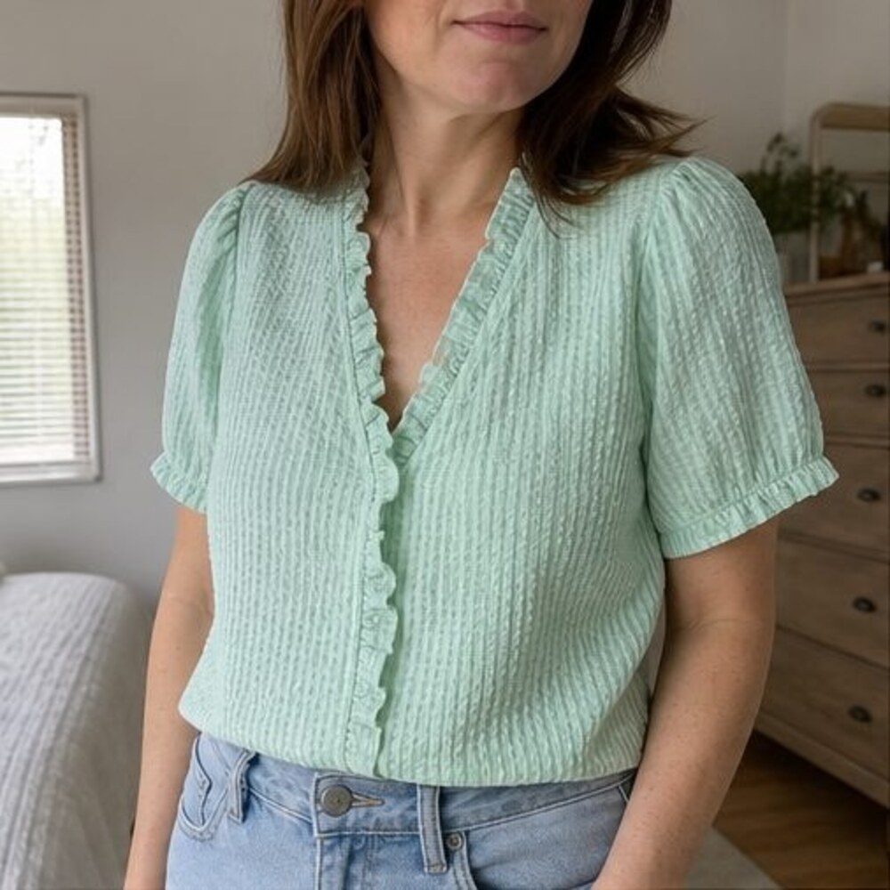 Mauve Ruffle Blouse - Picture 2 of 6